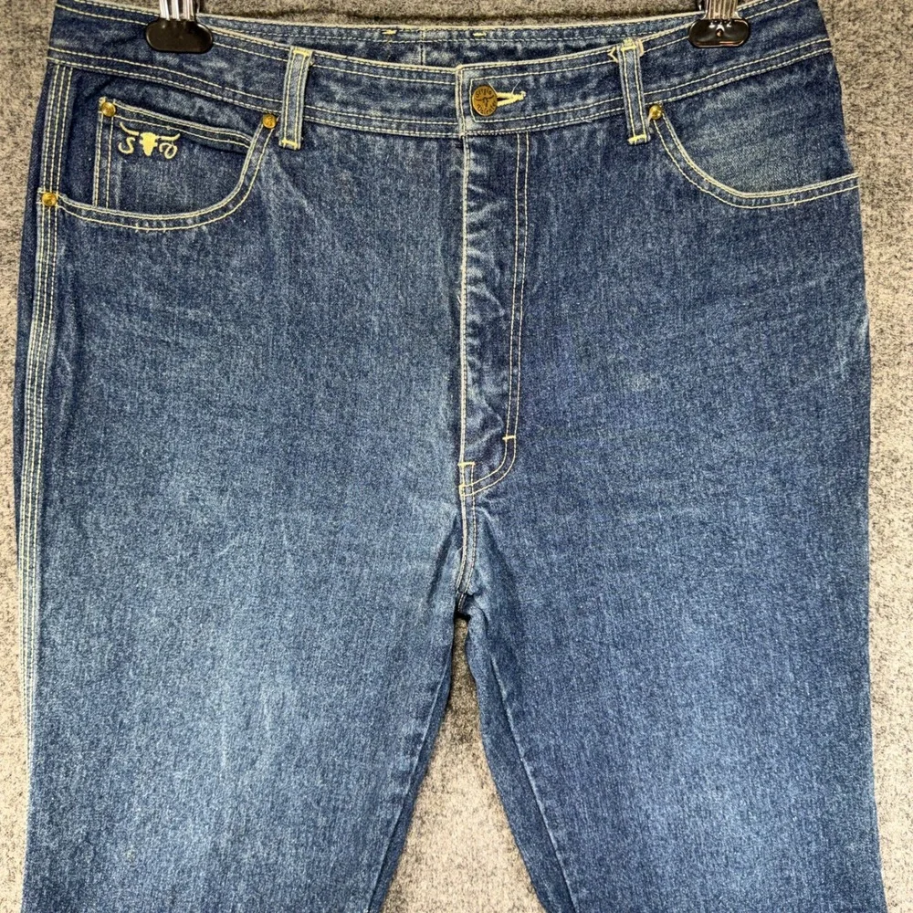 Sergio Valente Jeans Mens 38x36 Blue Indigo Bootcut Western Cowboy Vintage 90s